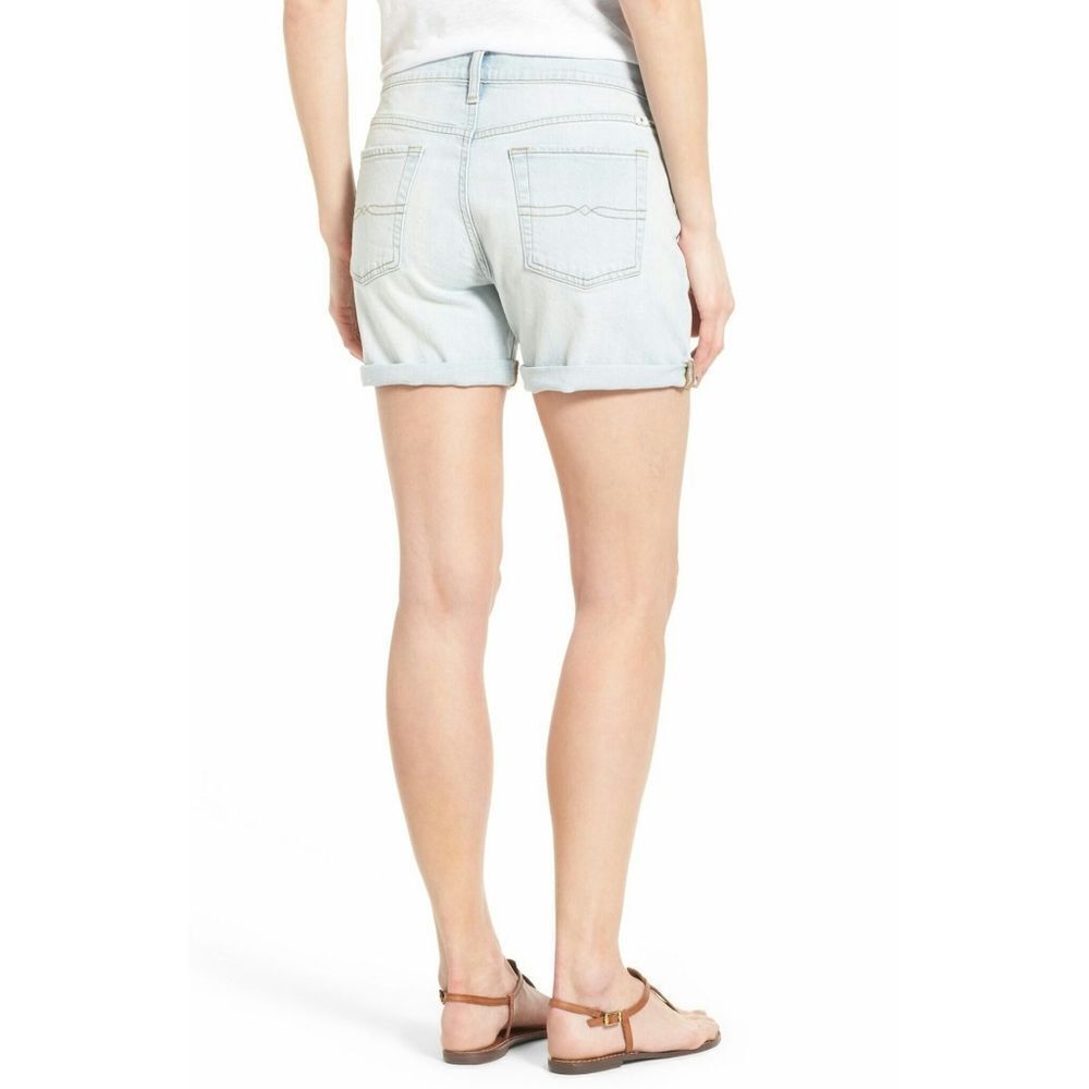 New! LUCKY BRAND Women's Rolled Cuff Jean Denim Shorts Light Blue Distressed - Picture 3 of 5
